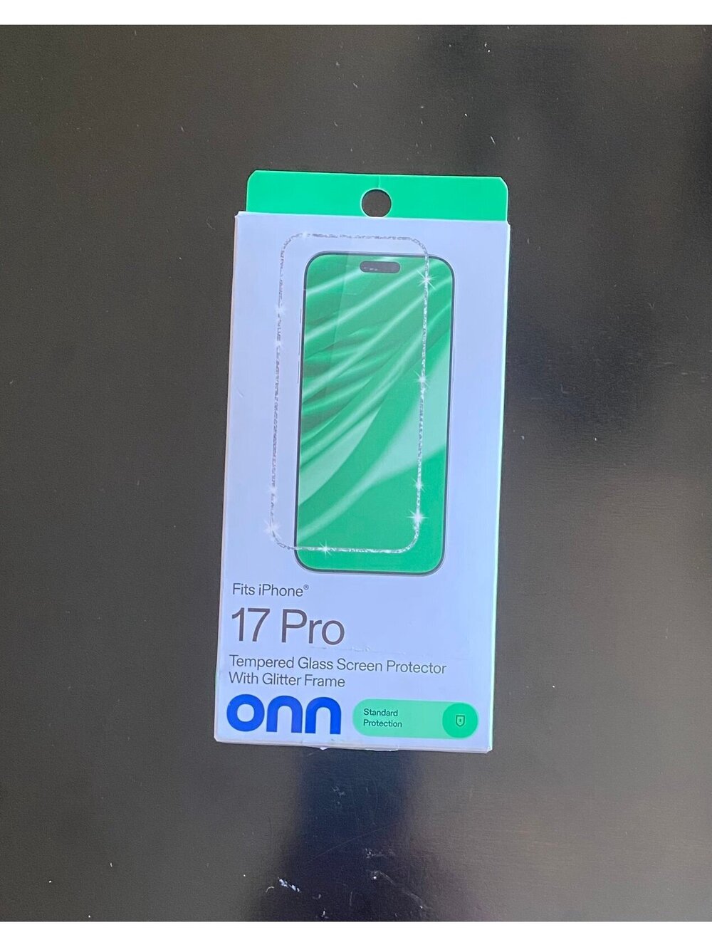 Onn Glitter Frame Glass Screen Protector for 17 Pro